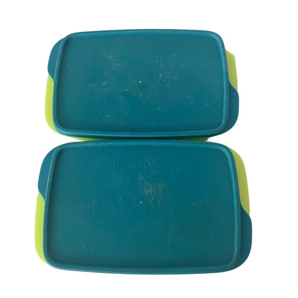 TUPPERWARE Rectangle Large LUNCH-IT Divided Container Green/Blue Colorful - Picture 6 of 6